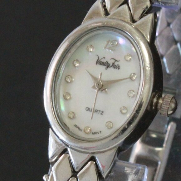 Vintage Ladies Vanity Fair Quartz Watch Mother Of Pearl Dial Stainless Bracelet - Picture 10 of 13